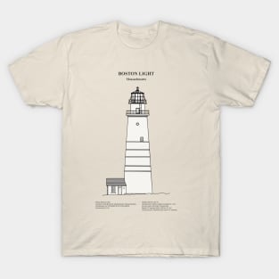 Boston Light Lighthouse - Massachusetts - SBDpng T-Shirt